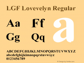 LGF Lovevelyn Regular Version 5.001;PS 001.001;hotconv 1.0.56 Font Sample