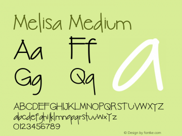 Melisa Medium Version 001.000 Font Sample