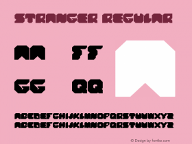 stranger Regular Version 1.00 August 9, 2013, initial release Font Sample