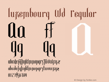 Luxembourg Wd Regular Unknown Font Sample