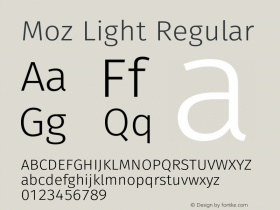 Moz Light Regular Version 1.001图片样张