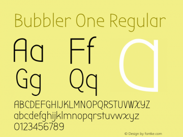 Bubbler One Regular Version 1.001 Font Sample
