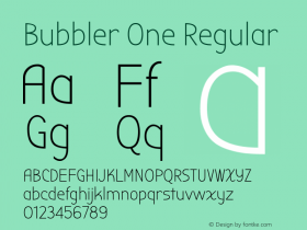 Bubbler One Regular Version 1.001 Font Sample