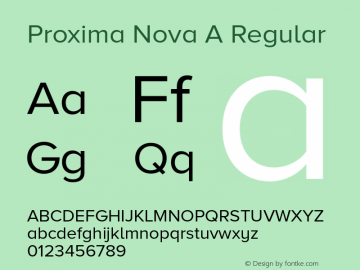 Proxima Nova A Regular Version 2.001 Font Sample
