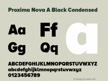 Proxima Nova A Black Condensed Version 2.001 Font Sample