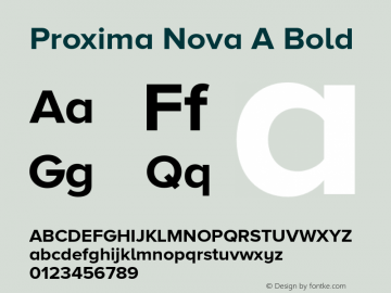 Proxima Nova A Bold Version 2.001 Font Sample