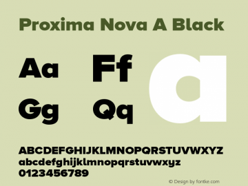 Proxima Nova A Black Version 2.001 Font Sample