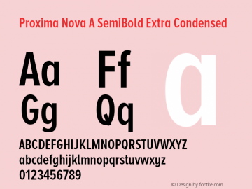 Proxima Nova A SemiBold Extra Condensed Version 2.001图片样张