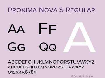 Proxima Nova S Regular Version 2.003 Font Sample