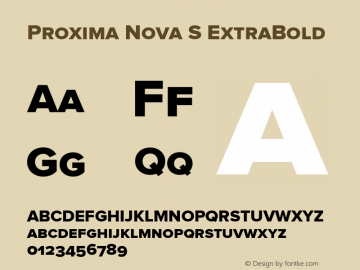 Proxima Nova S ExtraBold Version 2.003 Font Sample
