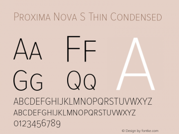 Proxima Nova S Thin Condensed Version 2.003 Font Sample