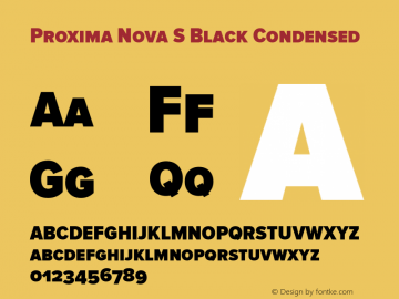 Proxima Nova S Black Condensed Version 2.003 Font Sample
