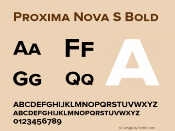 Proxima Nova S Bold Version 2.003 Font Sample