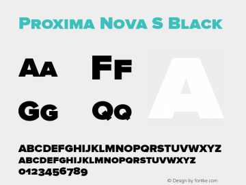 Proxima Nova S Black Version 2.003 Font Sample
