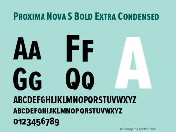 Proxima Nova S Bold Extra Condensed Version 2.003图片样张