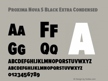 Proxima Nova S Black Extra Condensed Version 2.003 Font Sample