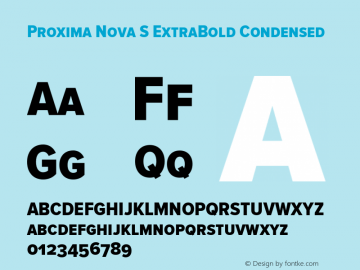 Proxima Nova S ExtraBold Condensed Version 2.003 Font Sample