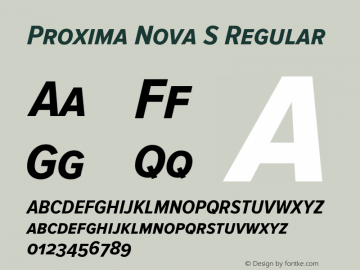 Proxima Nova S Regular Version 2.008; Proxima Nova S Cond Bold Italic;com.myfonts.easy.marksimonson.proxima-nova.scond-bold-it.wfkit2.version.4n32 Font Sample