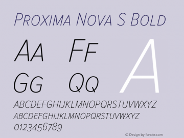 Proxima Nova S Bold Version 2.008; Proxima Nova S Cond Thin Italic;com.myfonts.easy.marksimonson.proxima-nova.scond-thin-it.wfkit2.version.4n3e Font Sample