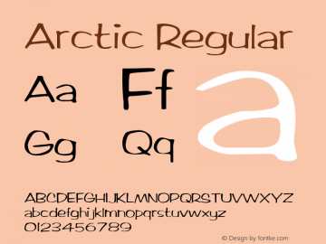 Arctic Regular Altsys Fontographer 3.5  4/1/92 Font Sample