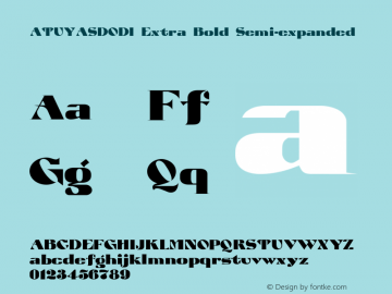 ATUYASDODI Extra Bold Semi-expanded Version 1.0 Font Sample