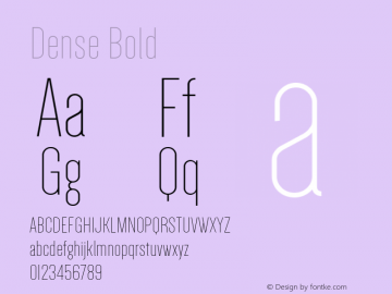 Dense Bold Version 1.03 2013 initial release;com.myfonts.easy.cdtype.dense.thin.wfkit2.version.4fu1图片样张