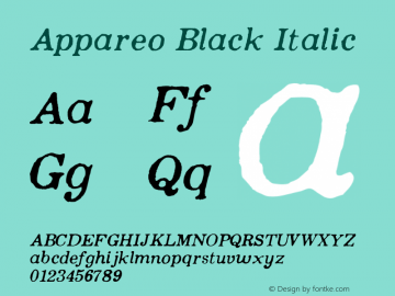 Appareo Black Italic 1.000图片样张