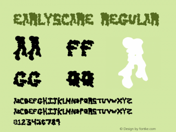 EarlyScare Regular Version 1.00 August 21, 2013, initial release Font Sample