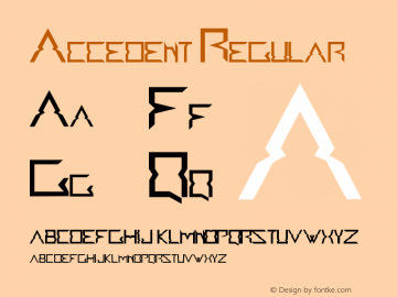 Accedent Regular Version 1.00 Font Sample