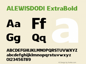 ALEWISDODI ExtraBold Version 1.0 Font Sample