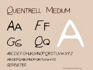 Quentrell Medium Version 001.000 Font Sample