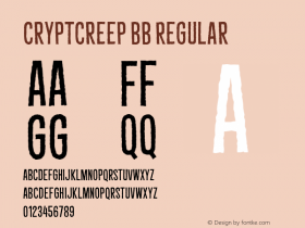 CryptCreep BB Regular Version 1.000 Font Sample