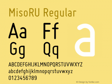 MisoRU Regular Version 1.01 2007 Font Sample
