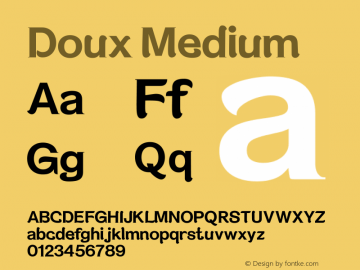Doux Medium Version 1.000 2012 Font Sample
