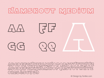 Namskout Medium Version 0.32 Font Sample