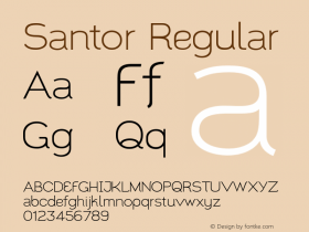 Santor Regular Version 1.001 Font Sample