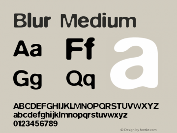 Blur Medium Version 001.000 Font Sample