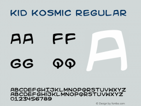 Kid Kosmic Regular Macromedia Fontographer 4.1 12/6/00 Font Sample