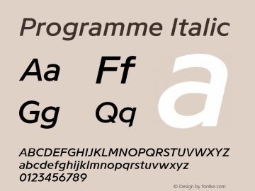 Programme Italic Version 1.000图片样张