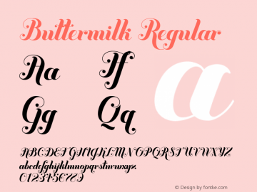 Buttermilk Regular 1.000 Font Sample