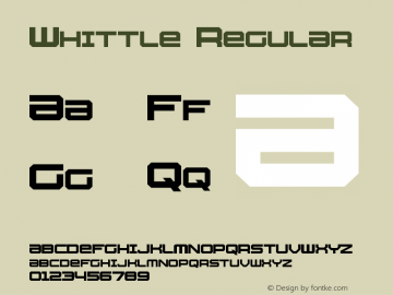 Whittle Regular Version 1.10 April 7, 2015 Font Sample