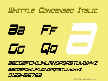 Whittle Condensed Italic Version 1.00 September 12, 2013, initial release图片样张