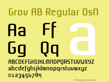 Grov AB Regular OsN 2.02 Font Sample