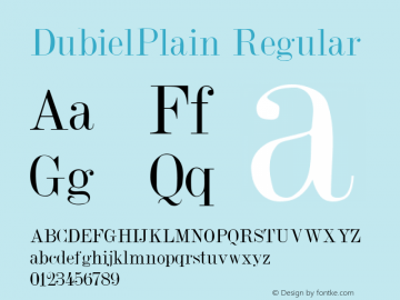 DubielPlain Regular 001.001 Font Sample