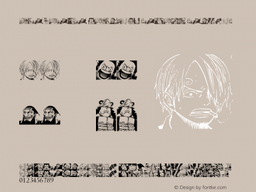 one piece dingbats remix Regular Version 1.00 March 28, 2009, initial release Font Sample