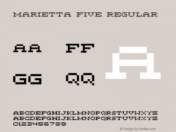 Marietta Five Regular Version 1.0 Font Sample