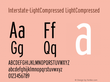 Interstate-LightCompressed LightCompressed Version 001.000 Font Sample