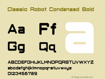 Classic Robot Condensed Bold Version 3.00 September 20, 2013图片样张