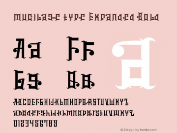 mucilage type Expanded Bold Version 1.000;PS 001.001;hotconv 1.0.56图片样张