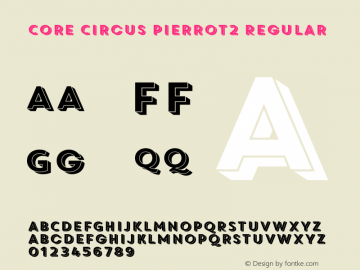 Core Circus Pierrot2 Regular Version 1.000 Font Sample